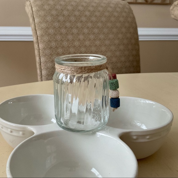 Large Ribbed Glass Toothpick Holder Platter Decoration - Your Choice of One - Picture 6 of 11